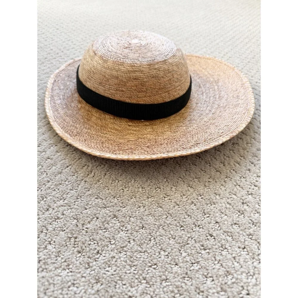 Tula Austin TX Straw Hat Women's Small Woven Round Outdoor Sun Beach Gardening - Picture 4 of 11